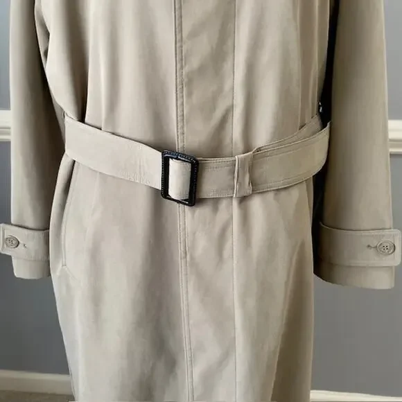 Cianni Cellini Beige Belted Trench Coat Men 38 Short Classic Tailored Outerwear - Picture 10 of 16